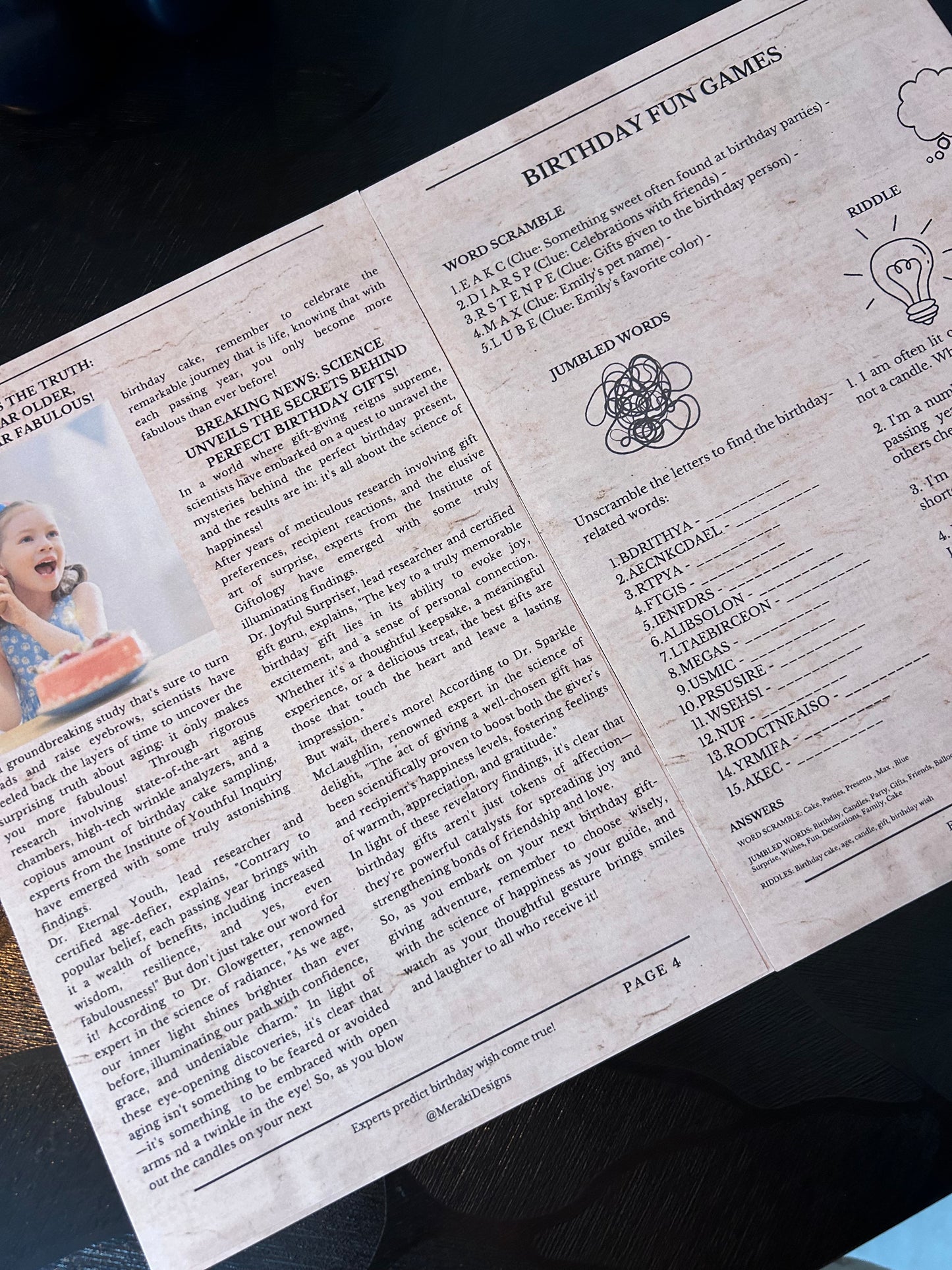 [Customisable] Exclusive Birthday Edition Newspaper – Printed Copy