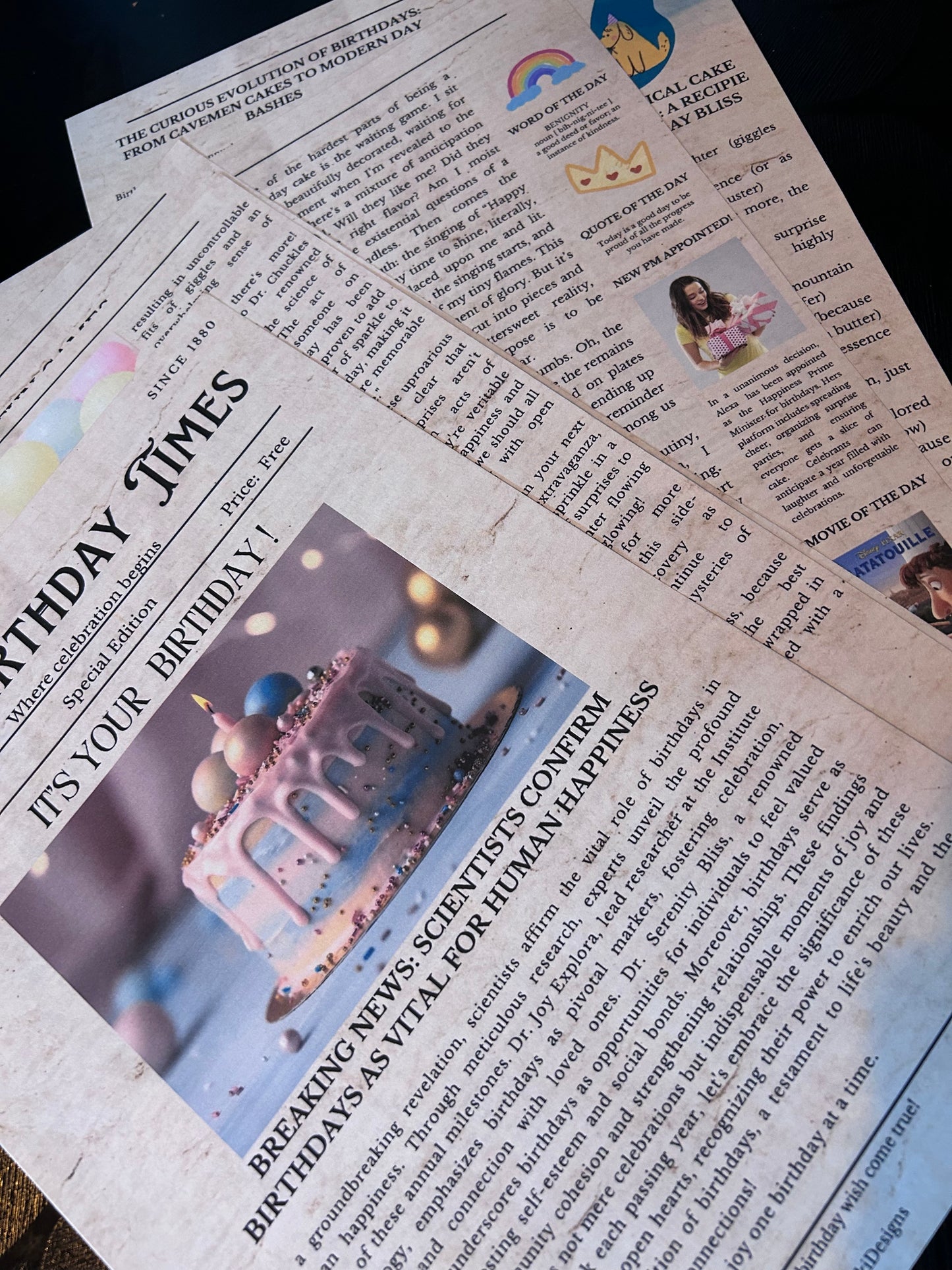 [Customisable] Exclusive Birthday Edition Newspaper – Printed Copy