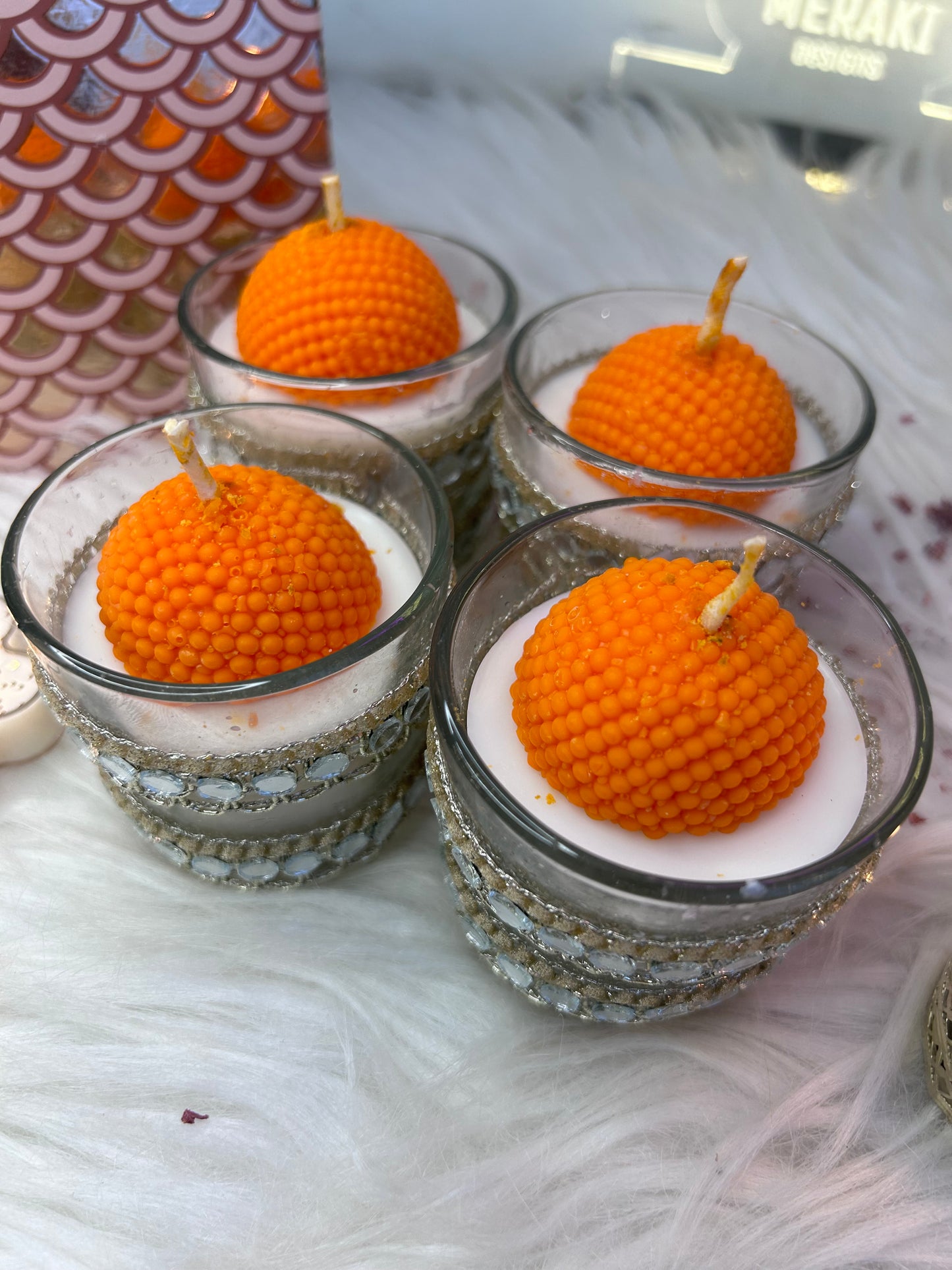 Festive scented soy wax candles