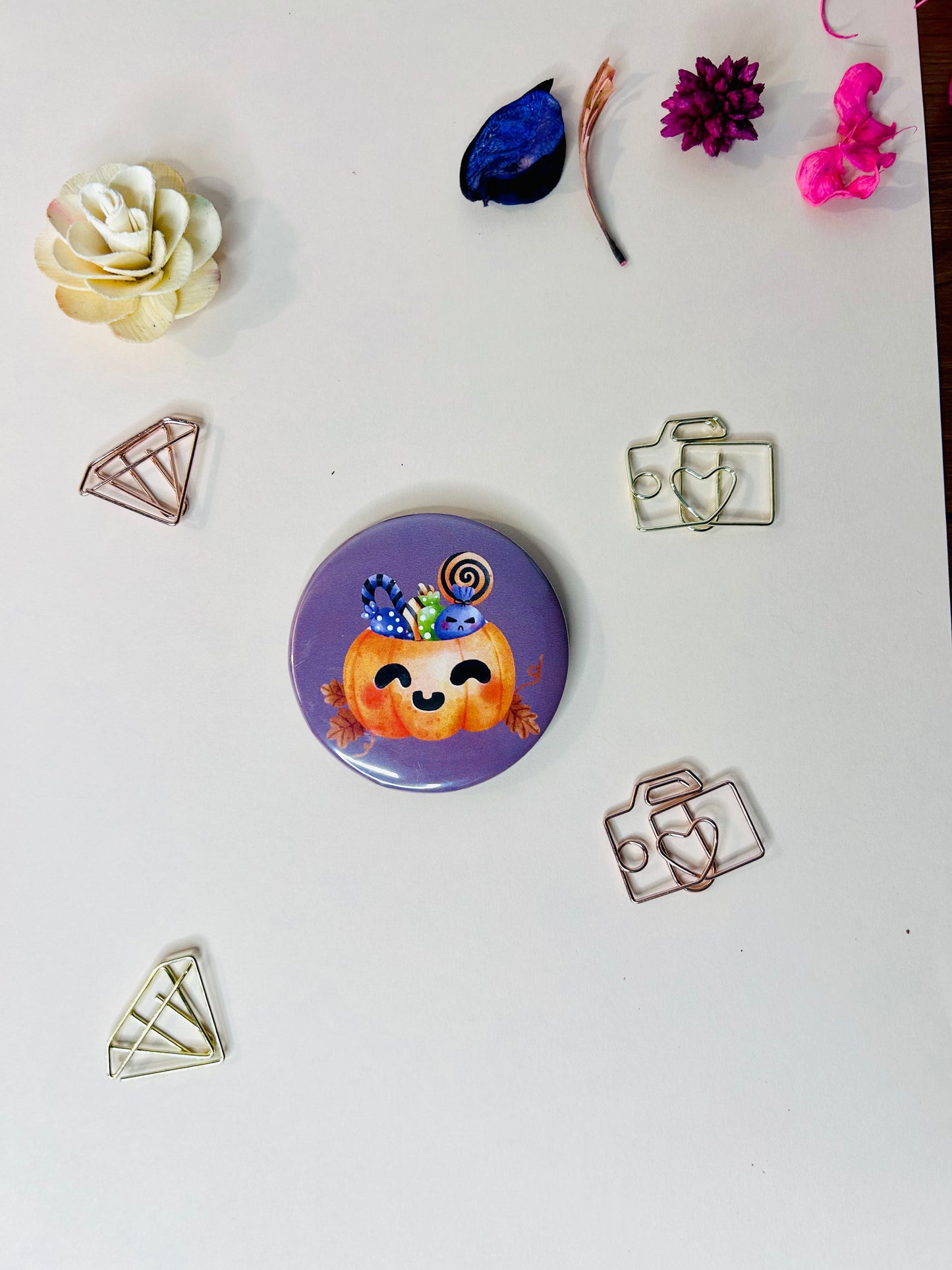 Button bage + fridge magnets