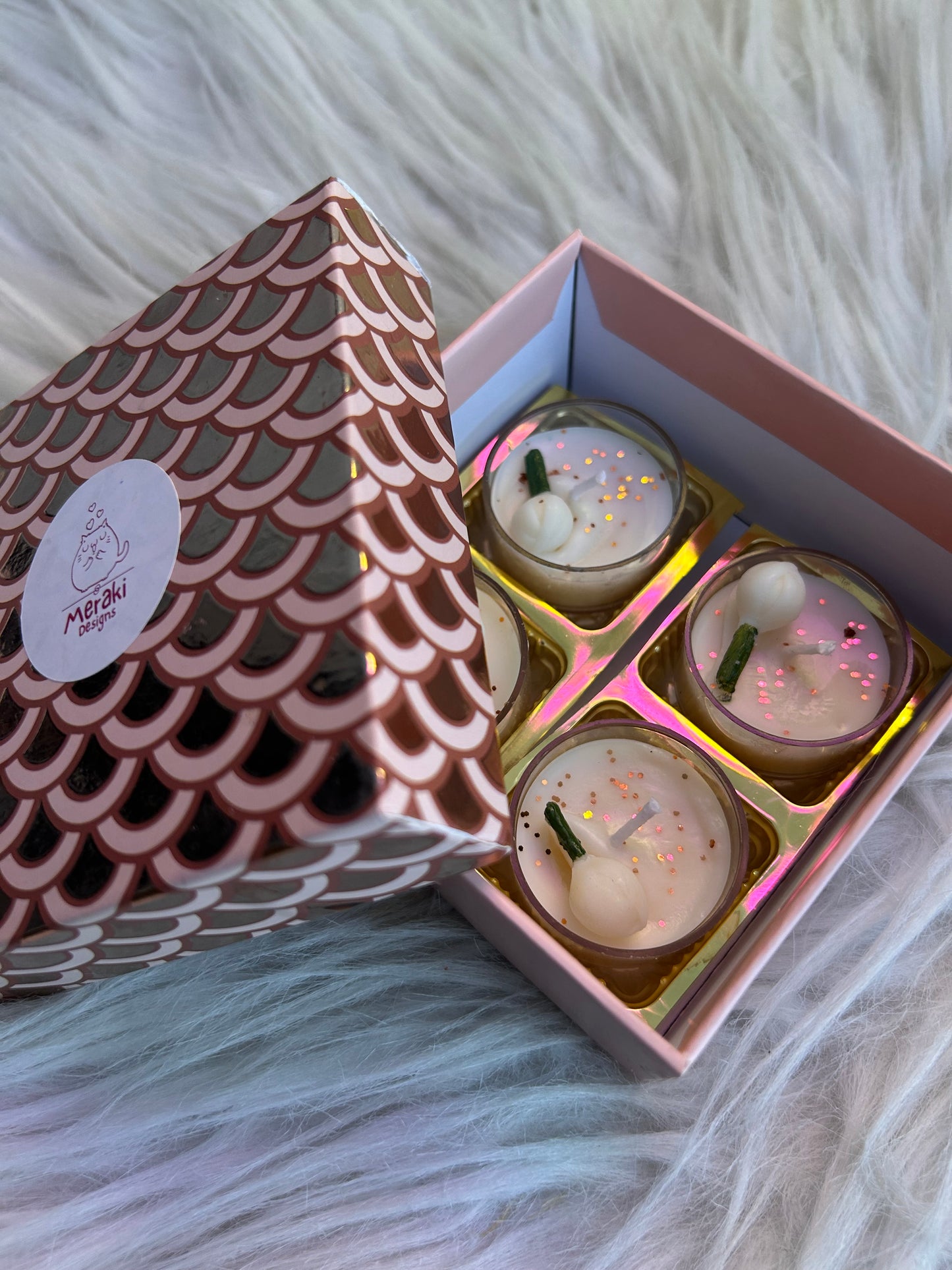 Festive scented soy wax candles