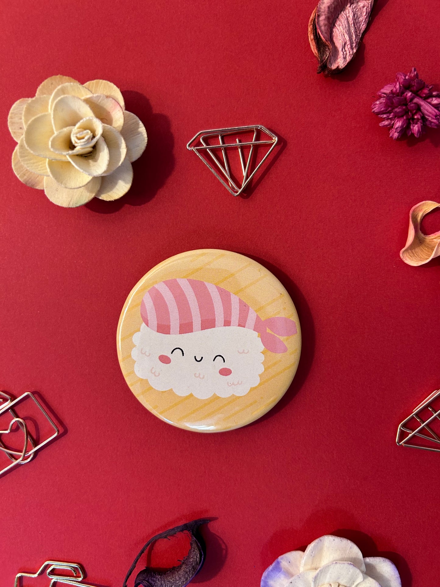 Button bage + fridge magnets