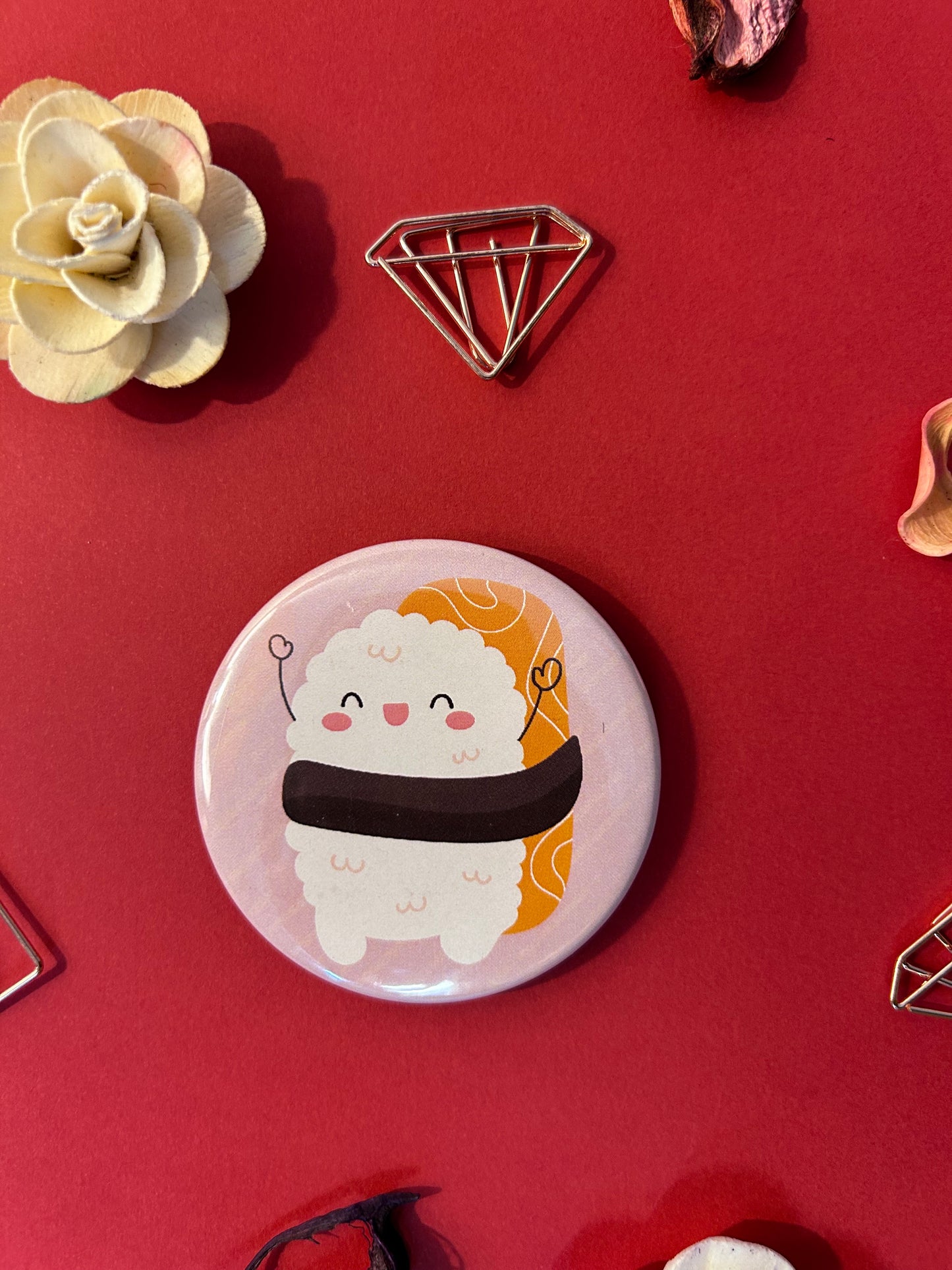 Button bage + fridge magnets