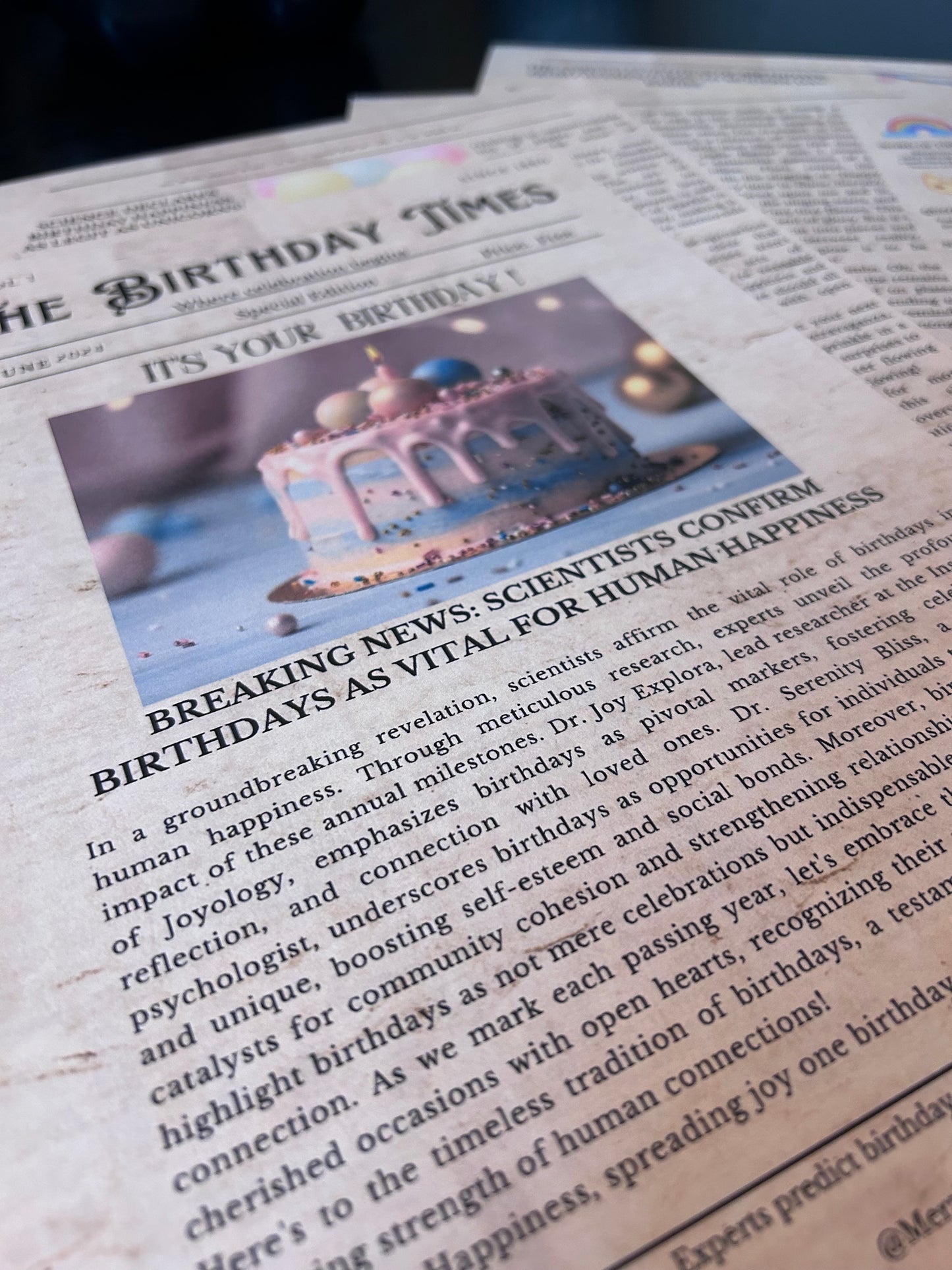 [Customisable] Exclusive Birthday Edition Newspaper – Printed Copy